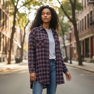 PrettyLittleThing Burgundy and White Plaid Shirt